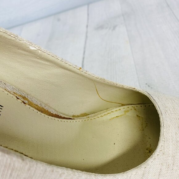 Kenneth Cole Reaction HIDDEN FILE Beige Platform Stacked High Heel Shoes Sz 7 M - Picture 11 of 14